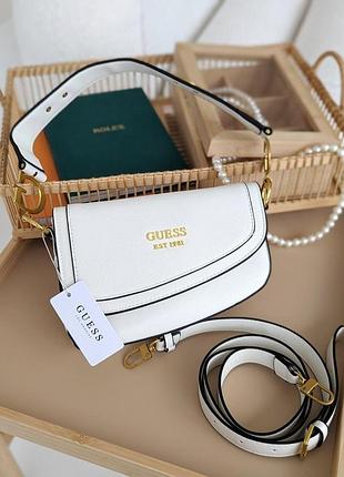 Брендовая женская сумка седло из кожи гесс городская кожаная сумочка guess сумка седло для девушки через плече