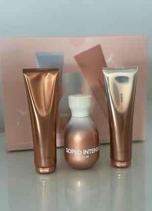 Подарочный набор soplo intense comotú — парфюмерная вода 100 мл + гель для душа 100 мл + лосьон для тела 100 мл