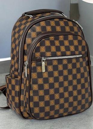 Женский кожаный повседневный рюкзак коричневый