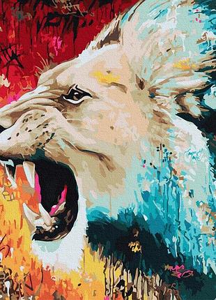 Картина по номерам разъяренный лев brushme 40 х 50 gx30216