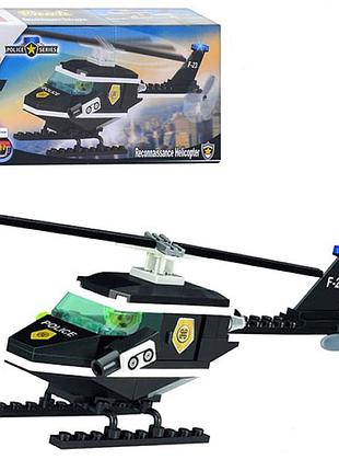 Конструктор brick полицейский вертолёт арт. 123, 76 дет.