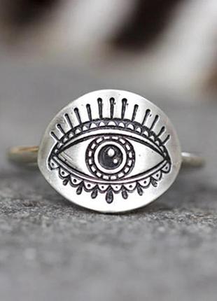 Кільце сіре око eye нержавіюча сталь жіноче чоловіче