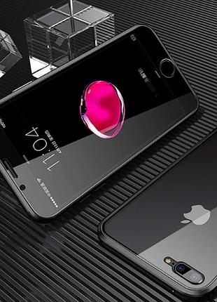 Чехол магнитный на iphone 6\6s чехол на магните айфон 6 металл и закаленное стекло, черный