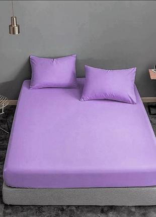 Набор простынь на резинке 160х200х20см +наволочки 70х70 2шт бязь тм ярослав №6 сиреневый
