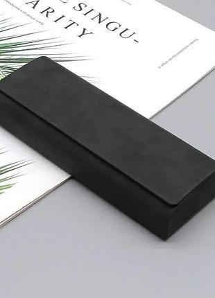 Уценка! жесткий футляр для очков складной pu кожа, черный, защита для солнцезащитных и обычных очков 15*6 см