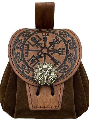 Поясная сумка в стиле стимпанк «вегвизир» коричневая кожаная сумка для косплея, фестивалей и костюмов