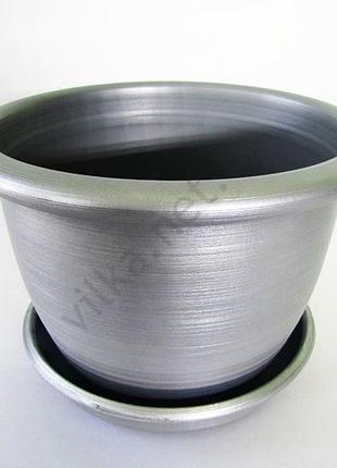 Кашпо цветочное металлик, d 27cm., h 19cm forkopt