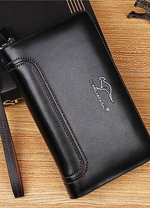 Бренд!!! мужская борсетка натуральная кожа черный( 3254 )