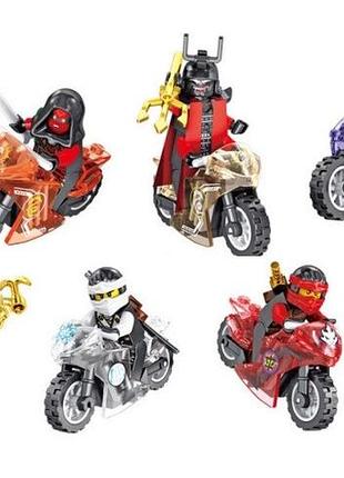 Конструктор фигурки человечки ниндзяго ninjago на мотоциклах 7 штук