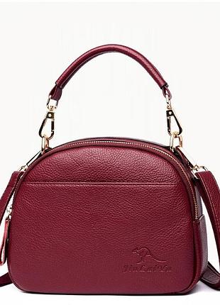 Сумка женская натуральная кожа темно красный( 0569 )