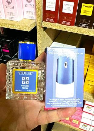 Мужской тестер givenchy pour homme blue label ( живанши блу лабель ) 40 мл