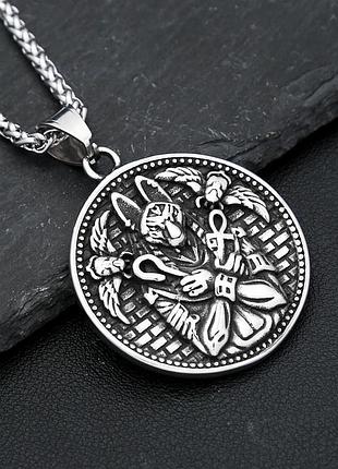 Готический кулон анубис с двусторонним дизайном — нержавеющая сталь, мужское женское ожерелье с цепочкой 60 см