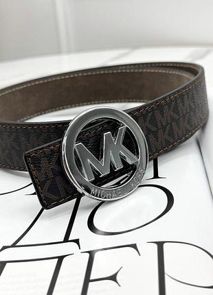 Брендовий ремінь для дівчини michael kors жіночий шкіряний ремінь з металевою пряжкою майкл корс широкий пасок для жінки мішель