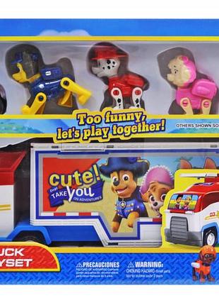 Автовоз щенячий патруль с фигурками и райдером