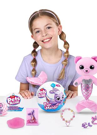 Інтерактивний дитячий ігровий набір кошеня пурл з капсулою оксамитова русалонька для дітей pets alive
