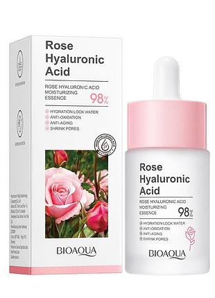 Сыворотка для лица с экстрактом розы и гиалуроновой кислотой bioaqua rose hyaluronic acid