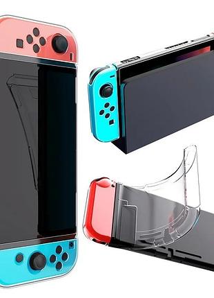 Прозрачный силиконовый чехол для nintendo switch – мягкий tpu кейс, совместим с док-станцией