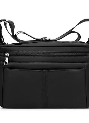 Женская черная сумка на плечо нейлоновая