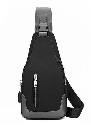 Чоловіча нагрудна сумка, проста ділова сумка через плече, модна сумка через плече кольору замка usb оптовая