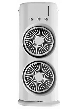 Настольный вентилятор с двумя лопастями и охлаждением double-ended spray fan с led подсветкой и 3 ур. скорости