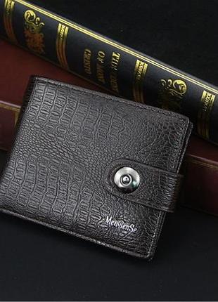 Мужской кошелек эко кожа темно коричневый( 3237 )