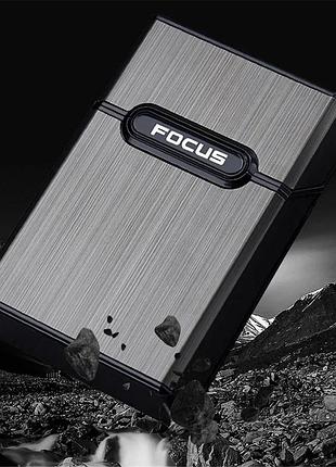 Металлический кейс | вмещает до 20 шт | портативная для хранения | мужской аксессуар футляр порсигаром фокус