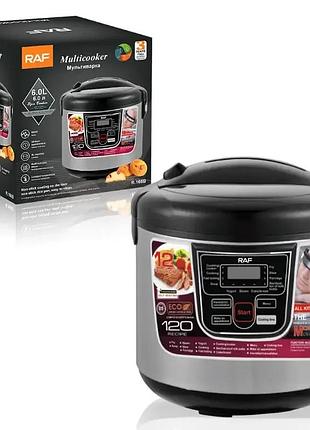 Багатофункціональна мультиварка на 6 літрів raf r.166b, 900 вт, з антипригарною чашею і 12 автоматичних програм для блюд