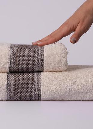 Полотенце махровое fluffy молочное 70х130см