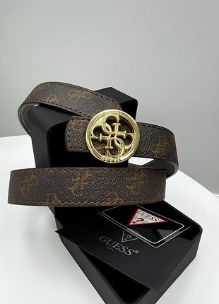 Женский кожаный ремень с металлической пряжкой guess широкий ремень для женщины гесс брендовый для девушки