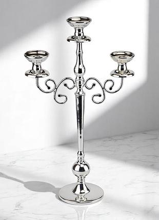 Подсвечник на 3 свечи, хром (68 см.) elisey