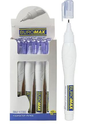 Корректор-ручка buromax 1036 10ml металлический наконечник