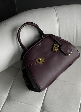 Женская кожаная сумка salvatore ferragamo городская сумочка для девушки феррагамо бордовый