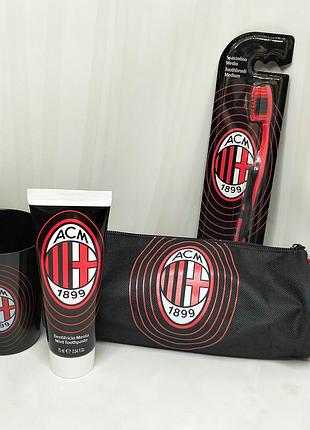 Детский набор зубна щетка и зубная паста ep line ac milan oral hygiene gift set