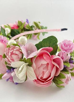 Вінок з рожевої півонії півонії