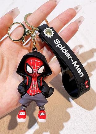 Брелок спайдермен 🕷️ чорний силіконовий кулон 7×4 см | оригінальний аксесуар marvel для фанатів