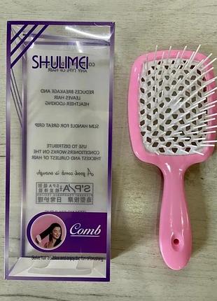 Расческа массажная большая для волос shulimei прямоувальная 20*8см