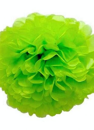 Світло-зелена куля помпон із паперу тиш'ю. діаметр 35 см.