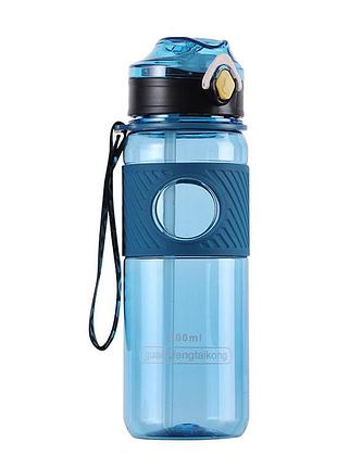 Бутылка для воды с трубочкой • многоразовая бутылка для воды • бутылка для воды 800 мл синий