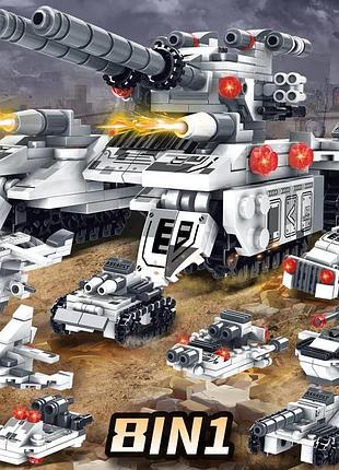 Конструктор военная техника 8в1 — танк, самолет, грузовик, 1955 деталей (в стиле лего)