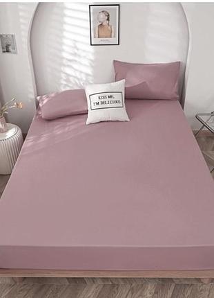 Набор простынь на резинке 160х200х20см +наволочки 50х70 2шт бязь тм ярослав №1 темная роза