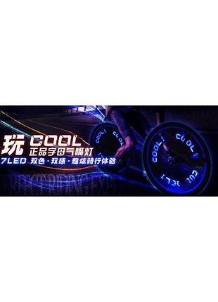 Ковпачок 7 led rgb +слова +малюнок велосипедний вело мигалка ніпель