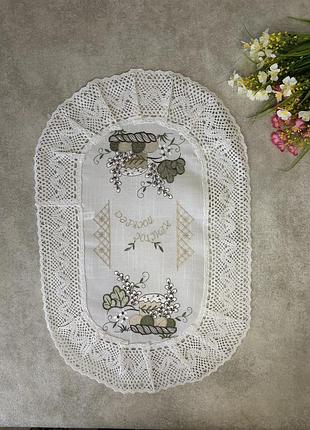 Салфетка пасхальна на кошик з вишивкою 60*40 см