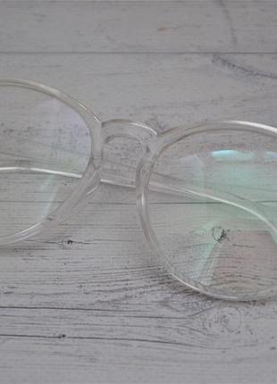 Іміджеві великі круглі окуляри з анти відблиском прозорий