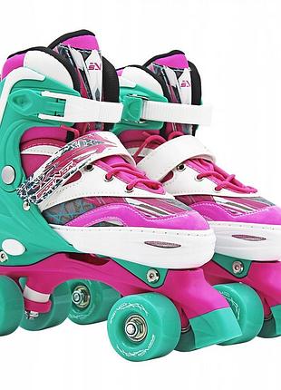 Роликовые коньки (квады) sportvida sv-lg0039 size 31-34 pink/green