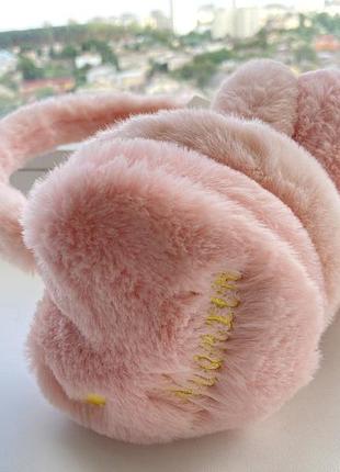 Хутряні навушники дитячі у формі сердечка