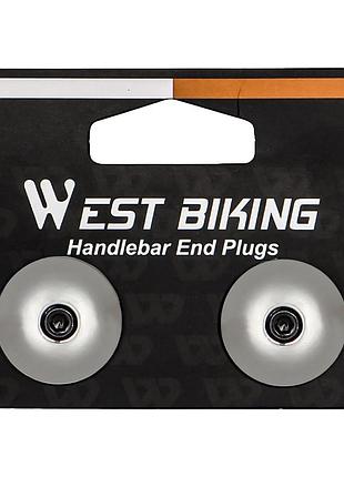 Заглушки на руль west biking yp0804058 silver dr-11