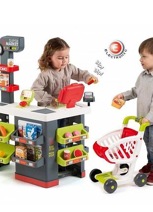 Детский супермаркет с тележкой smoby франция (350213)