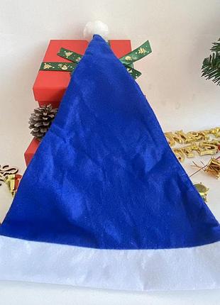 Новогодняя детская шапка санта клауса, деда мороза разные цвета синя