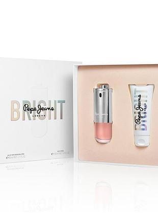 Pepe jeans парфумерний набір ,парфумована вода для жінок pepe jeans bright 80 мл + лосьйон для тіла 100 мл