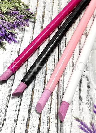 Керамический пушер с европемзой для маникюра, розовый